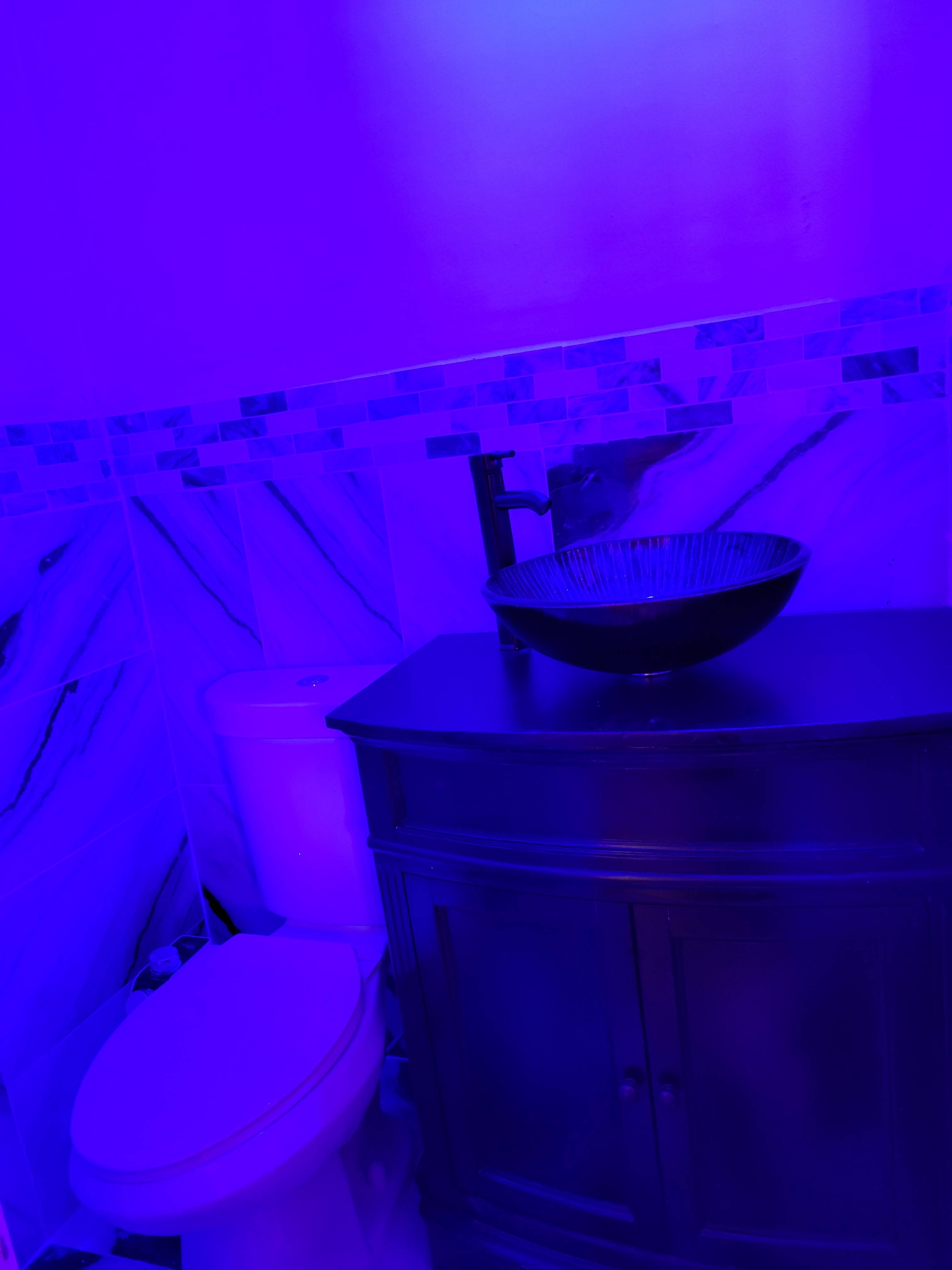 Modern bathroom with LED lighting