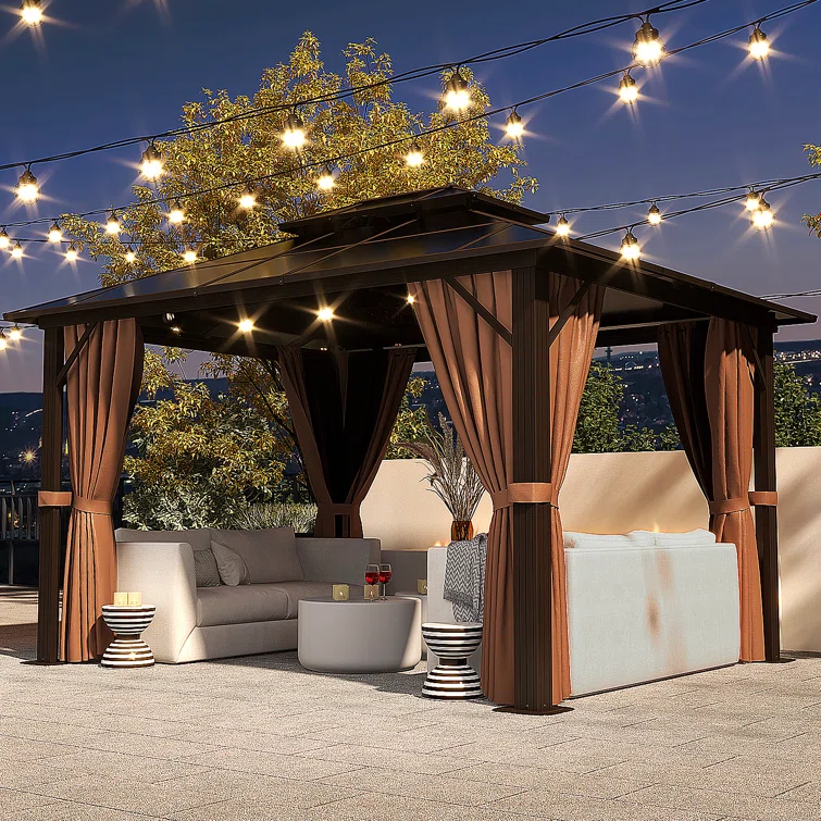 Outdoor patio gazebo installation
